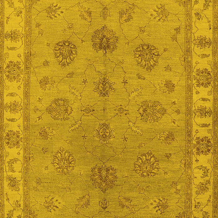 Machine Washable Oriental Yellow Industrial Rug, wshurb2967yw