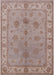 Mid-Century Modern Dark Almond Brown Oriental Rug, urb2967