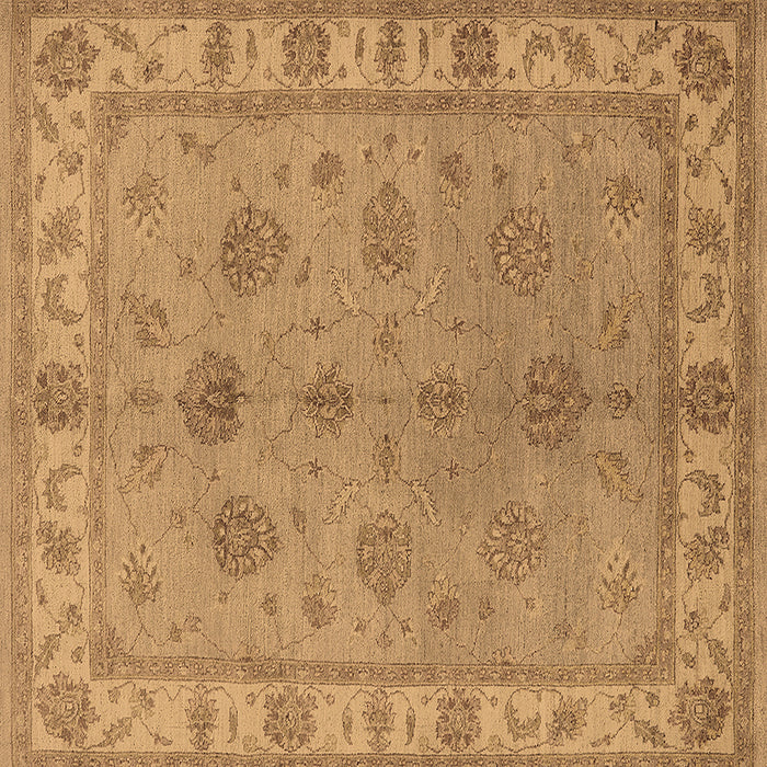 Square Machine Washable Oriental Brown Industrial Rug, wshurb2967brn