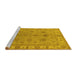 Sideview of Machine Washable Oriental Yellow Industrial Rug, wshurb2967yw