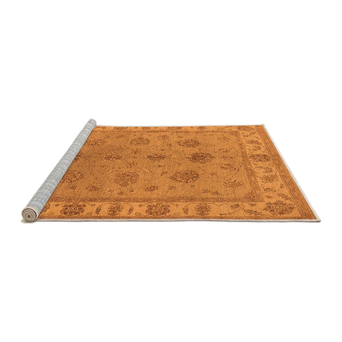 Sideview of Machine Washable Oriental Orange Industrial Area Rugs, wshurb2967org