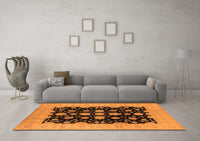 Machine Washable Oriental Orange Industrial Rug, wshurb2968org