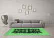 Machine Washable Oriental Emerald Green Industrial Area Rugs in a Living Room,, wshurb2968emgrn