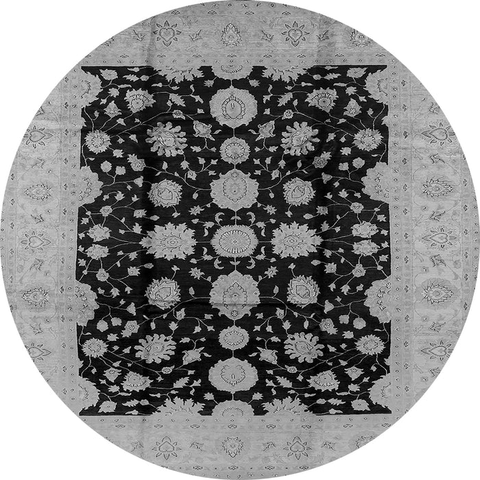 Round Oriental Gray Industrial Rug, urb2968gry
