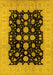 Machine Washable Oriental Yellow Industrial Rug, wshurb2968yw