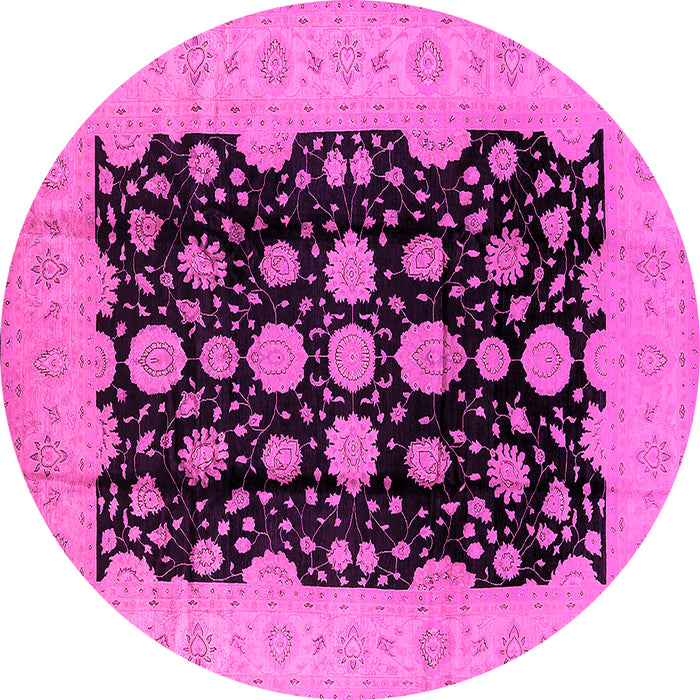 Round Oriental Pink Industrial Rug, urb2968pnk