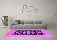 Machine Washable Oriental Purple Industrial Rug, wshurb2968pur