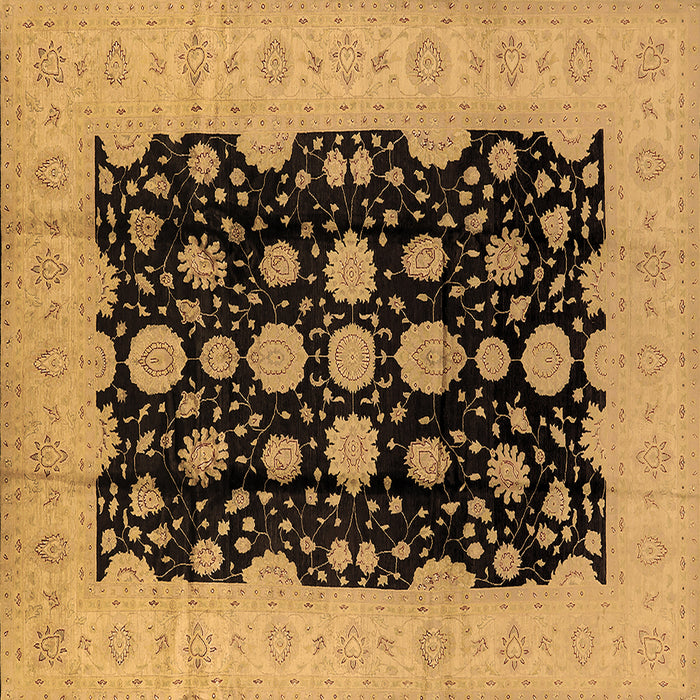 Square Machine Washable Oriental Brown Industrial Rug, wshurb2968brn