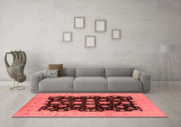 Machine Washable Oriental Red Industrial Rug, wshurb2968red