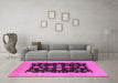 Machine Washable Oriental Pink Industrial Rug in a Living Room, wshurb2968pnk