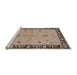 Sideview of Machine Washable Industrial Modern Sienna Brown Rug, wshurb2969