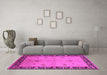 Machine Washable Oriental Pink Industrial Rug in a Living Room, wshurb2969pnk