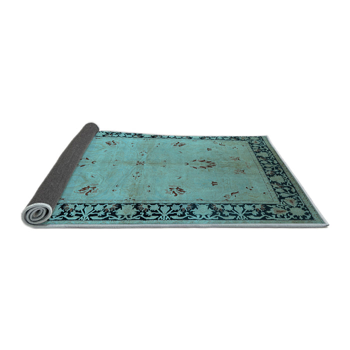 Sideview of Oriental Light Blue Industrial Rug, urb2969lblu