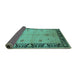 Sideview of Oriental Turquoise Industrial Rug, urb2969turq