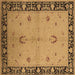 Square Oriental Brown Industrial Rug, urb2969brn