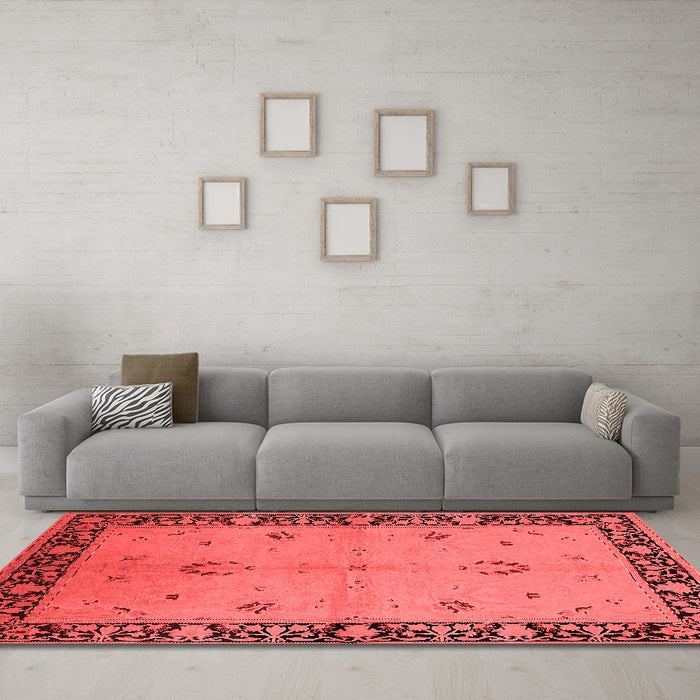 Industrial Red Washable Rugs