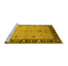 Sideview of Machine Washable Oriental Yellow Industrial Rug, wshurb2969yw