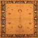 Square Oriental Orange Industrial Rug, urb2969org