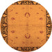 Round Oriental Orange Industrial Rug, urb2969org