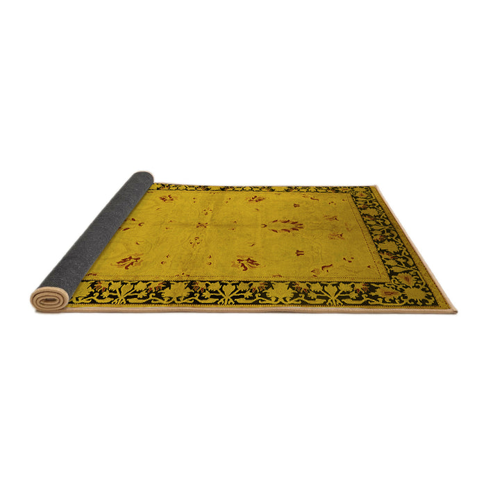 Sideview of Oriental Yellow Industrial Rug, urb2969yw