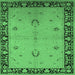 Square Oriental Emerald Green Industrial Rug, urb2969emgrn