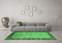 Machine Washable Oriental Emerald Green Industrial Rug, wshurb2969emgrn