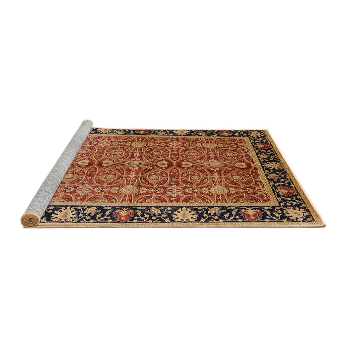 Sideview of Machine Washable Industrial Modern Brown Sand Brown Rug, wshurb2970