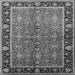 Square Machine Washable Oriental Gray Industrial Rug, wshurb2970gry