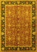 Machine Washable Oriental Yellow Industrial Rug, wshurb2970yw