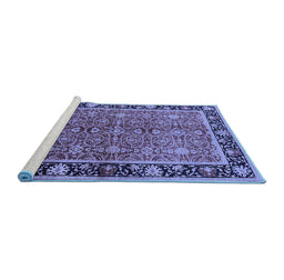 Sideview of Machine Washable Oriental Blue Industrial Rug, wshurb2970blu