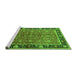 Sideview of Machine Washable Oriental Green Industrial Area Rugs, wshurb2970grn