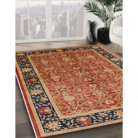 Mid-Century Modern Brown Sand Brown Oriental Rug, urb2970