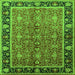 Square Machine Washable Oriental Green Industrial Area Rugs, wshurb2970grn