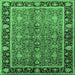 Square Oriental Emerald Green Industrial Rug, urb2970emgrn