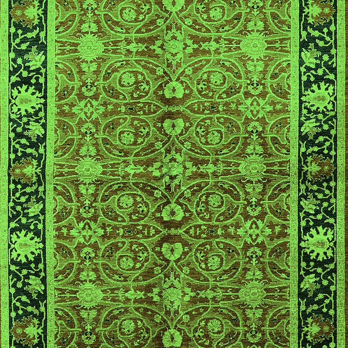 Machine Washable Oriental Green Industrial Area Rugs, wshurb2970grn