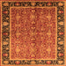 Square Oriental Orange Industrial Rug, urb2970org