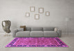 Machine Washable Oriental Purple Industrial Area Rugs in a Living Room, wshurb2970pur