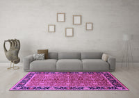 Machine Washable Oriental Purple Industrial Rug, wshurb2970pur