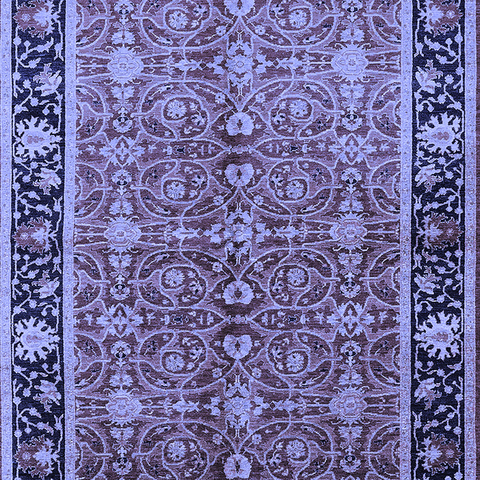 Machine Washable Oriental Blue Industrial Rug, wshurb2970blu