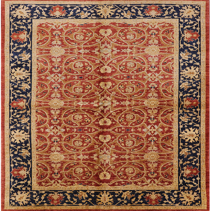 Square Mid-Century Modern Brown Sand Brown Oriental Rug, urb2970