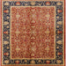 Square Mid-Century Modern Brown Sand Brown Oriental Rug, urb2970