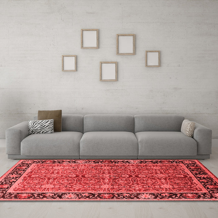 Industrial Red Washable Rugs