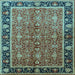 Square Oriental Light Blue Industrial Rug, urb2970lblu