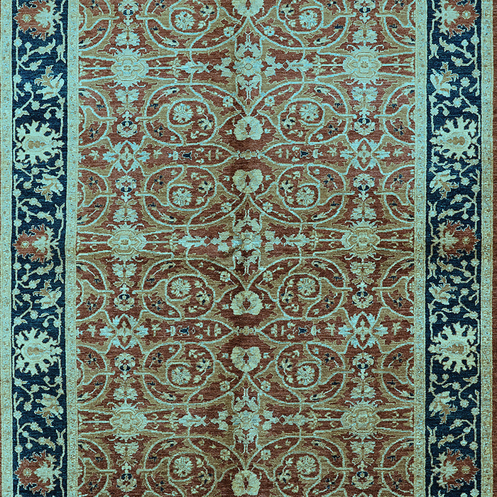 Machine Washable Oriental Light Blue Industrial Rug, wshurb2970lblu
