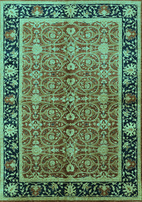 Oriental Turquoise Industrial Rug, urb2970turq