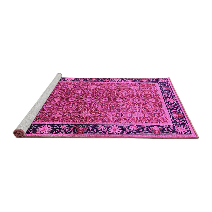 Sideview of Machine Washable Oriental Pink Industrial Rug, wshurb2970pnk