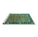 Sideview of Machine Washable Oriental Turquoise Industrial Area Rugs, wshurb2970turq