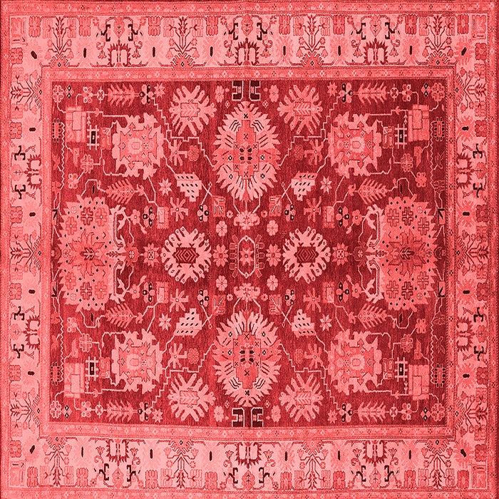 Machine Washable Oriental Red Industrial Rug, wshurb2971red
