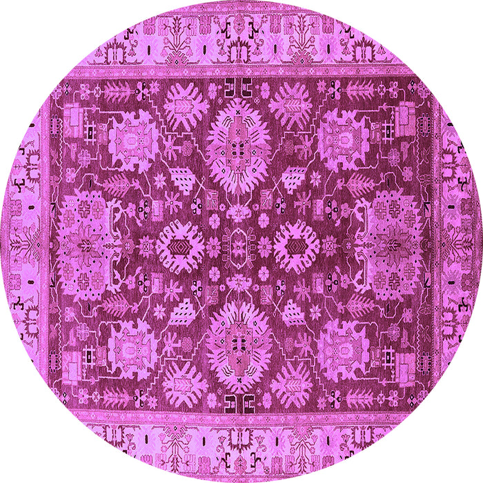 Round Machine Washable Oriental Purple Industrial Area Rugs, wshurb2971pur