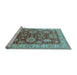 Sideview of Machine Washable Oriental Light Blue Industrial Rug, wshurb2971lblu